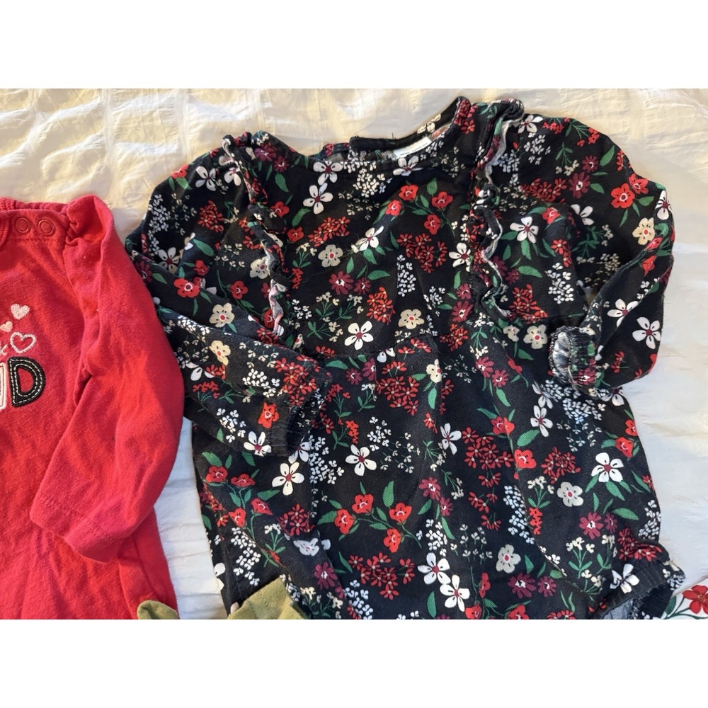 6 Month Girls Bundle‎ Floral Dress, 3 Bodysuits Daddy's Girl Mommy's World - Picture 4 of 6